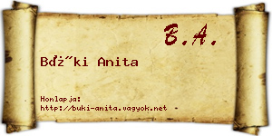 Büki Anita névjegykártya