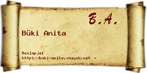 Büki Anita névjegykártya