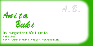 anita buki business card